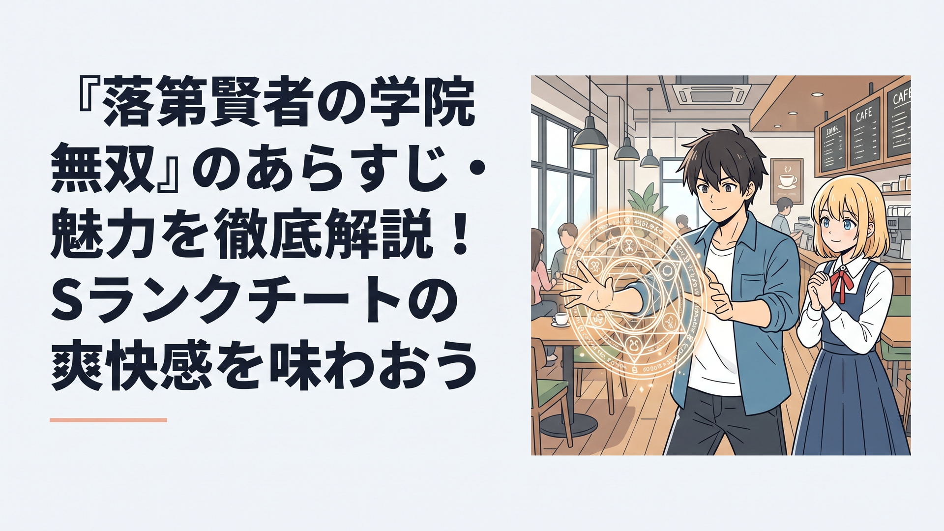 魔法陣を展開し、圧倒的な魔力を放つ主人公のエフタルと、彼を信じるような眼差しで見つめるアナスタシアの姿